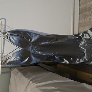 Satin low v dress
